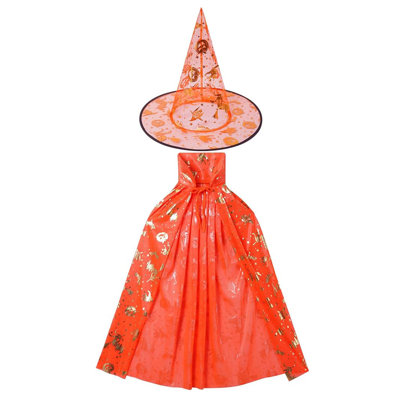 The Holiday Aisle® 2pcs Halloween Witch Cloak+hat Set,Performance Costumes, Party Cosplay Props