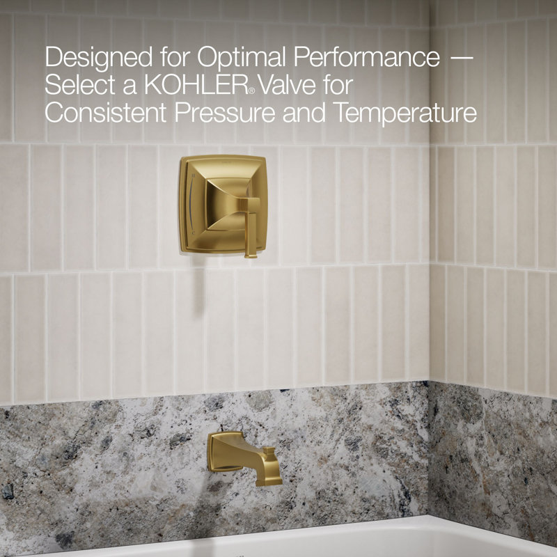 Riff Bath and Shower Faucet Trim, Vibrant Brushed Moderne Brass