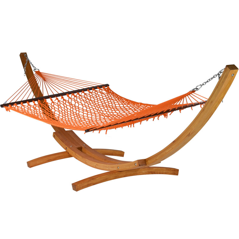 Hamac double avec support Tetbury, Orange