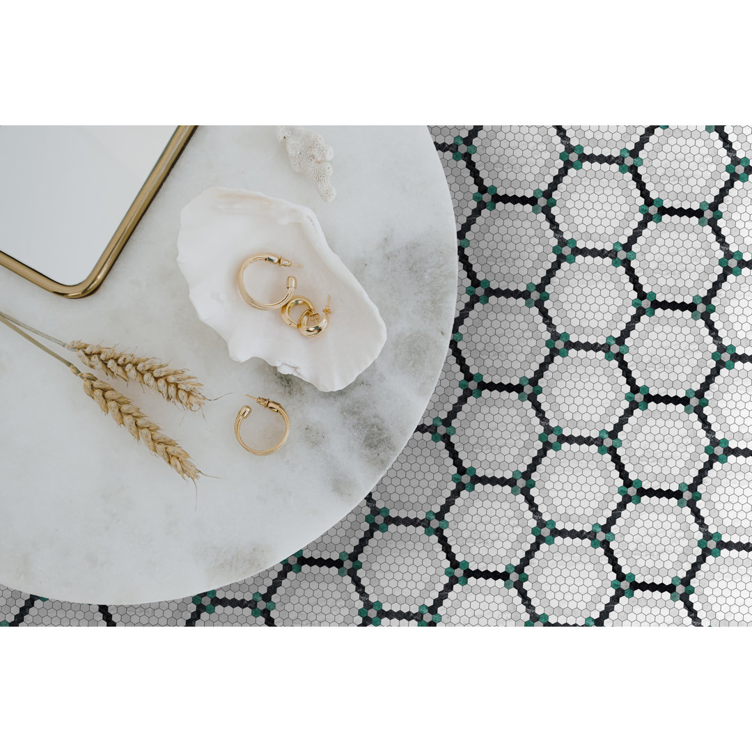 Harritage Gray Geometric Easy to Clean Vinyl Area Rug  ADAMA LLC Rug 