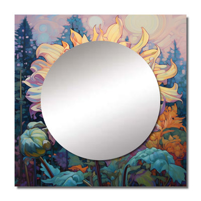 Lachaidh - Chrysanthemums Square Mirror Wall Decor For Bedroom