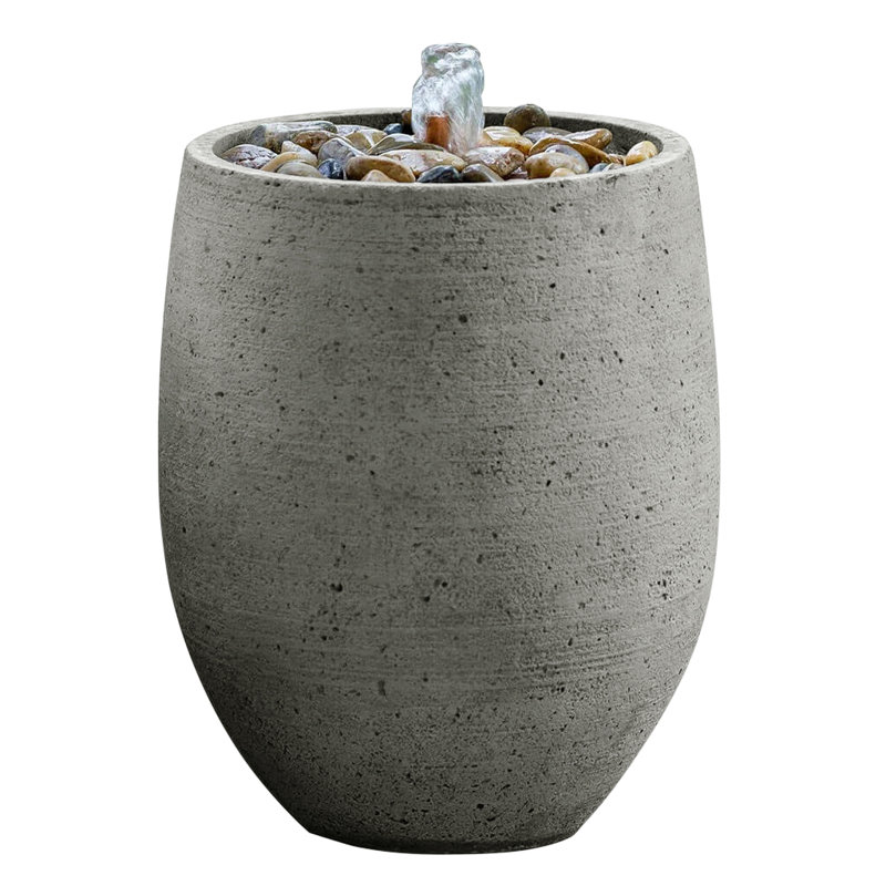 Fontaine en béton Yayla, Pierre alpine, H 16 po x l 12,25 po x P 12,25 po