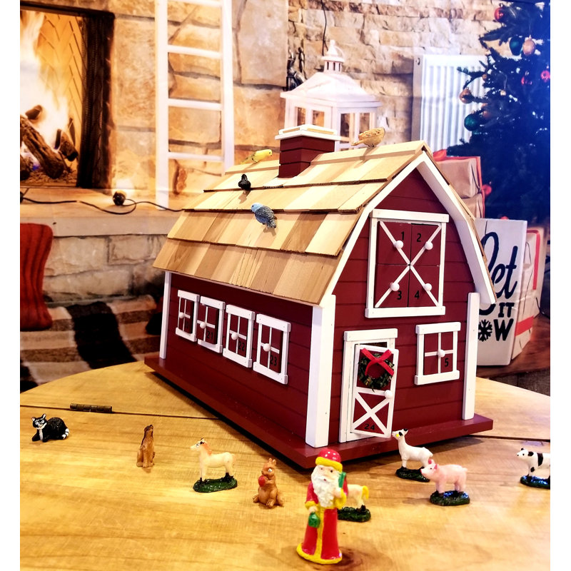 Calendrier de l’Avent en forme de grange de Noël