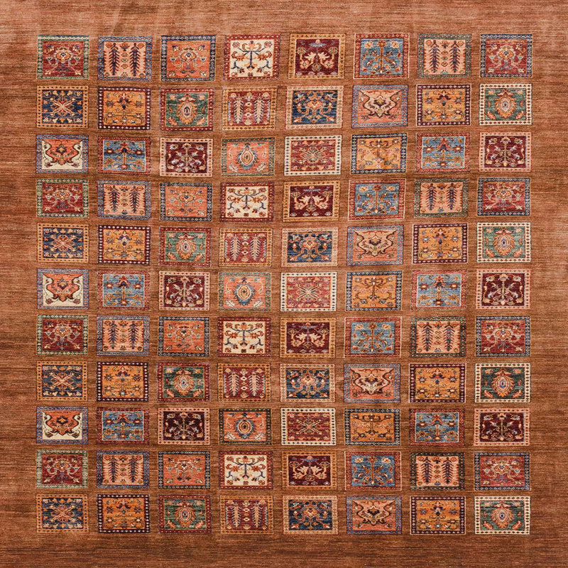 Tapis abstrait moderne 3697, Carré 5 pi