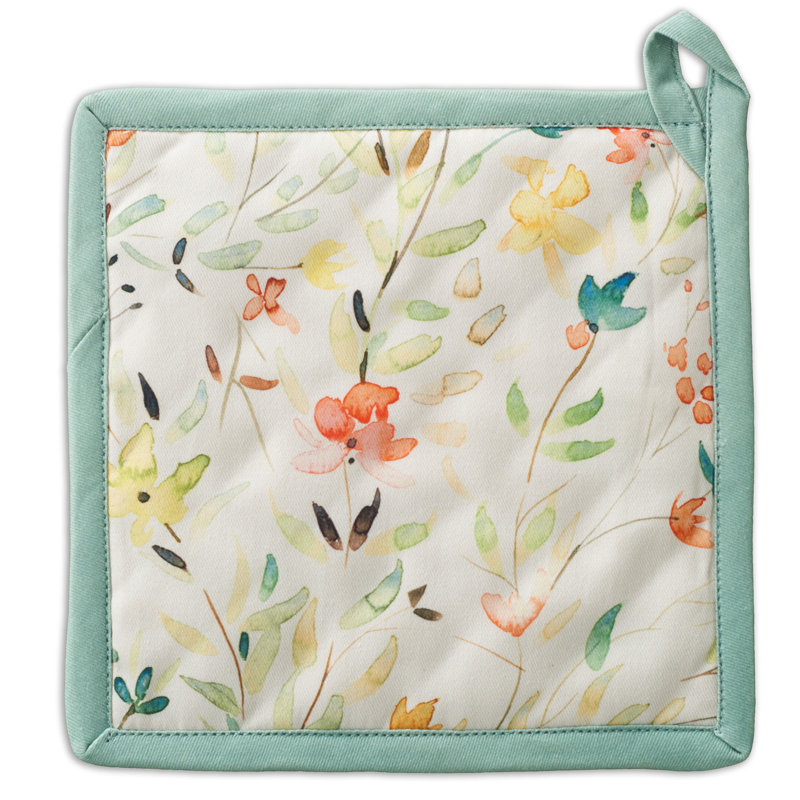 Maison D' Hermine Colmar Floral Cotton Potholder & Oven Mitt Set