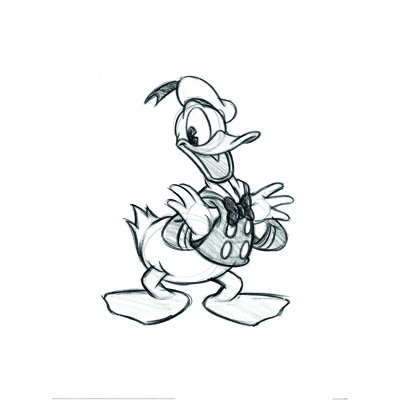 Donald Duck (Sketch) Paper Print