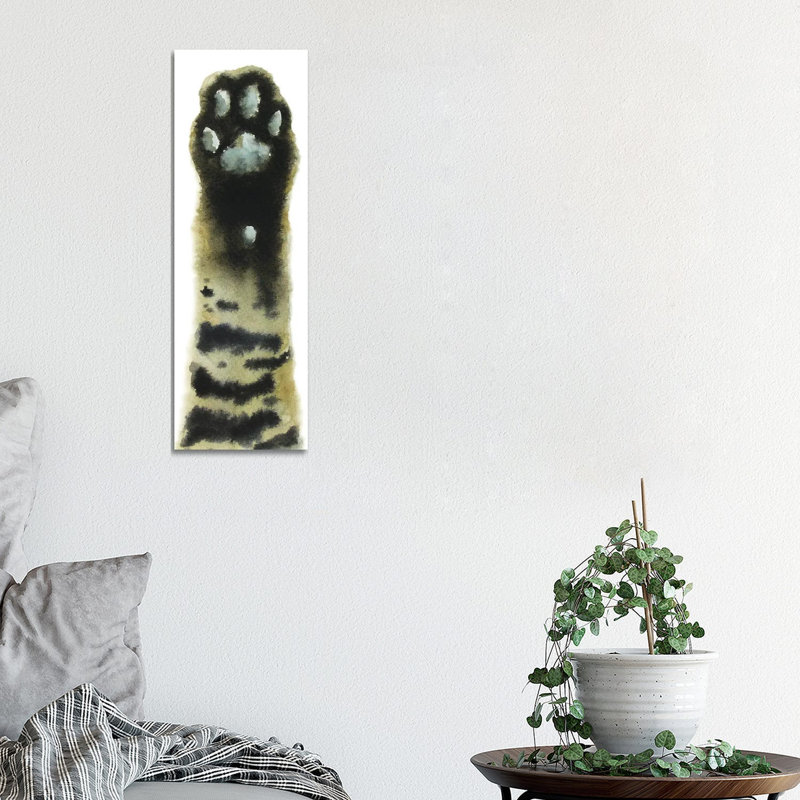Tabby Cat Paw by Alexey Dmitrievich Shmyrov - Wrapped Canvas Panoramic Print, 30.48 cm H x 91.44 cm W x 3.175 cm D