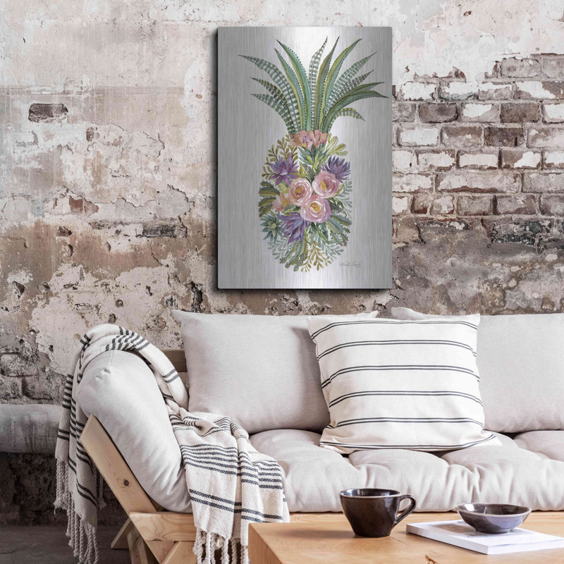 «Succulent Pineapple» par Cindy Jacobs, art mural en métal, H 36 po x l 24 po