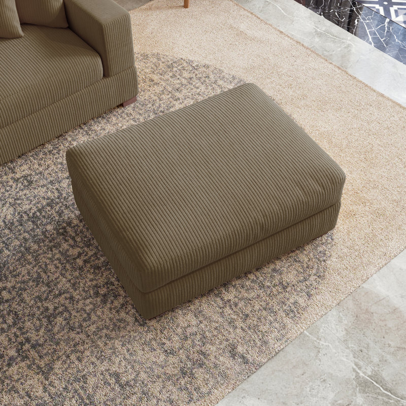 105.9cm Wide Square Solid Colour Standard Ottoman, Camel