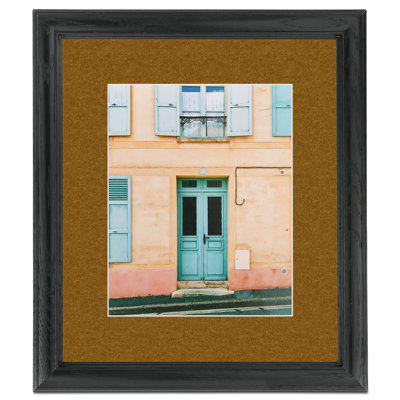 Black Wood Matte Picture Frame with Mat
