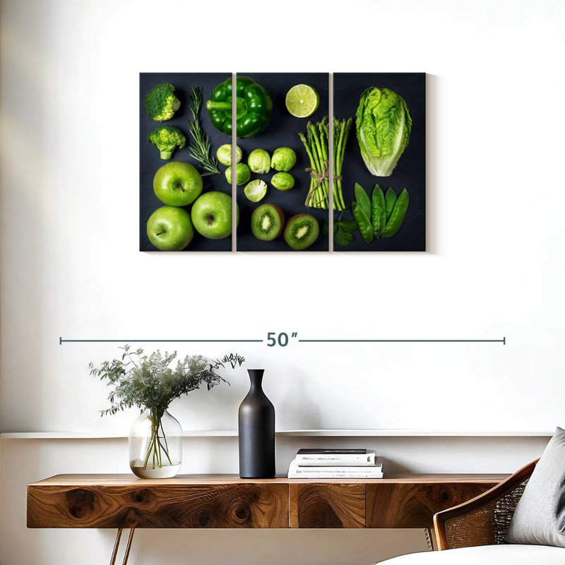 Yarlin Green Fruits And Vegetables, 20" H x 33" W
