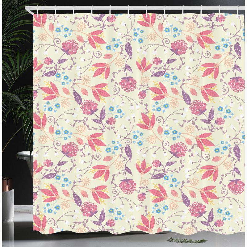 Dakota Fields Pastel Shower Curtain Fresh Spring Field Multicolor