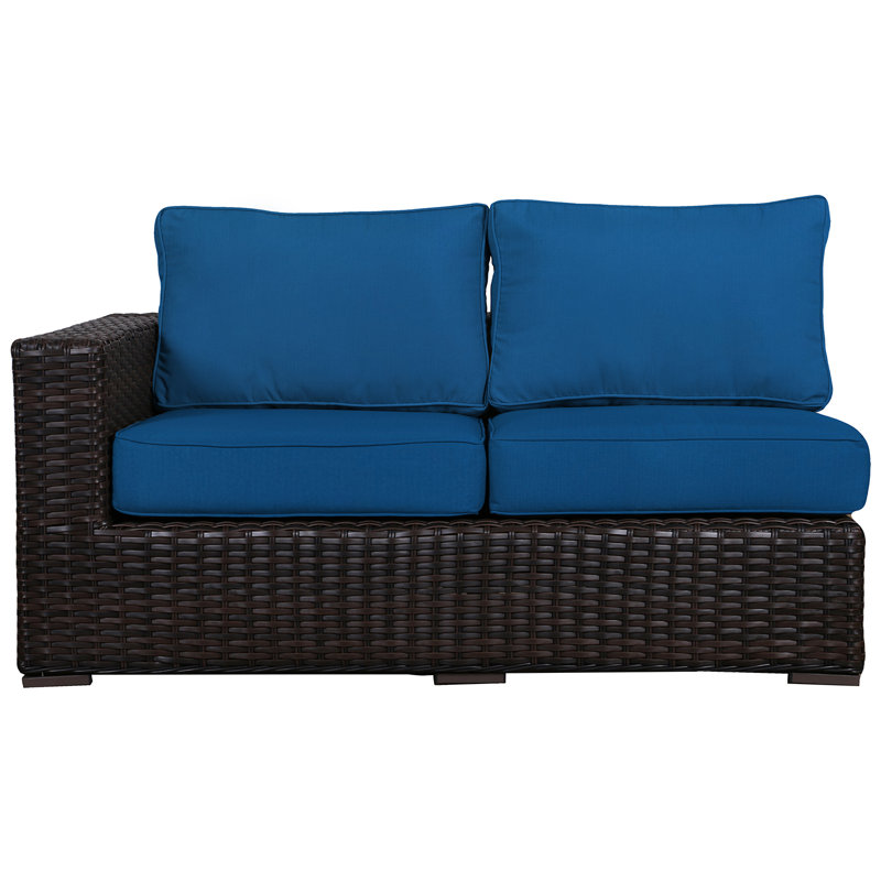 Canapé de patio Sirci avec coussins Sunbrella, Bleu