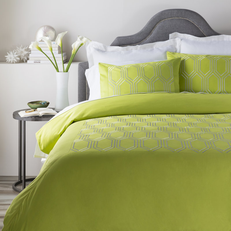 Empire Cotton Geometric Shapes Duvet Cover, Twin, Blue