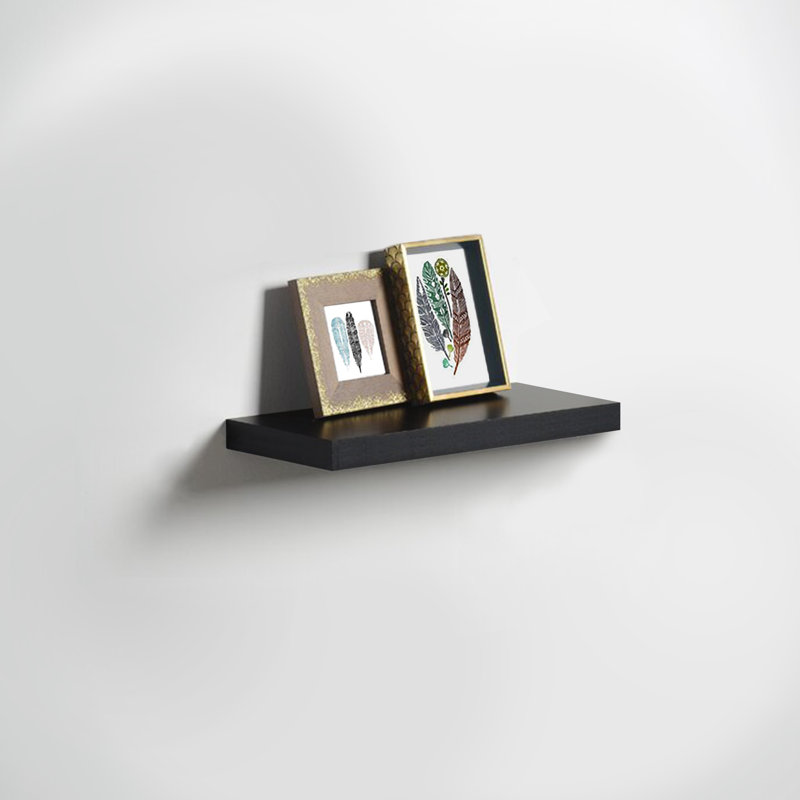 Barbabas Floating Shelf, Black, 3.8cm H x 40cm W x 23.5cm D