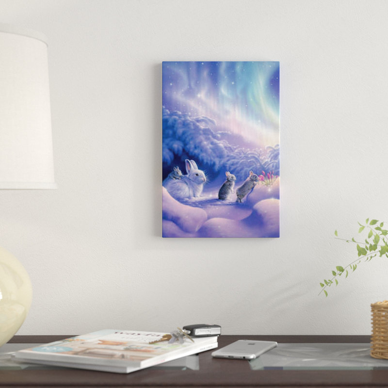 « snuggle bunnies », impression sur toile, H 40 po x l 26 po x P 1,5 po, Toile tendue, Pas de tapis