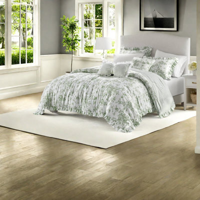 Ensemble de literie réversible 5 pièces, volant floral en polyester pour la chambre à coucher