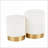 Ottomans, Contemporary Nesting Set – Cream Plush Fabric, Gold Metal Base by LumiSource | Gold | Metal-532184967