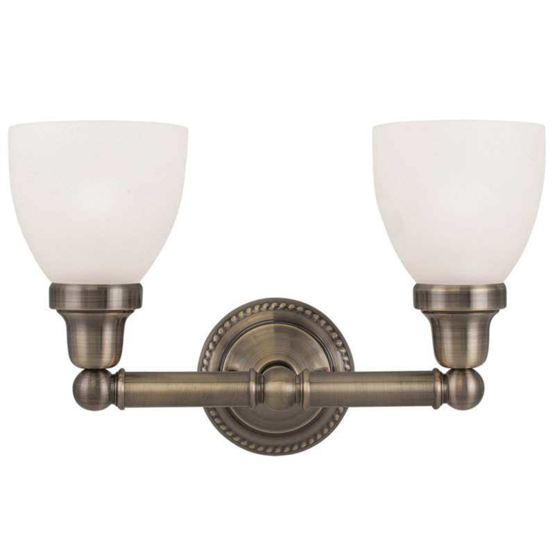 Éclairage pour meuble-lavabo 2 lumières Esqueda, Laiton antique