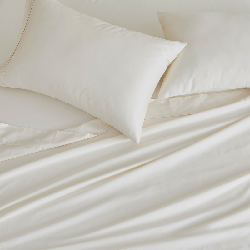 400 Thread Count 100% Cotton Sateen Sheet Set, Queen Sheet Set + 3 Additional Pieces, Natural