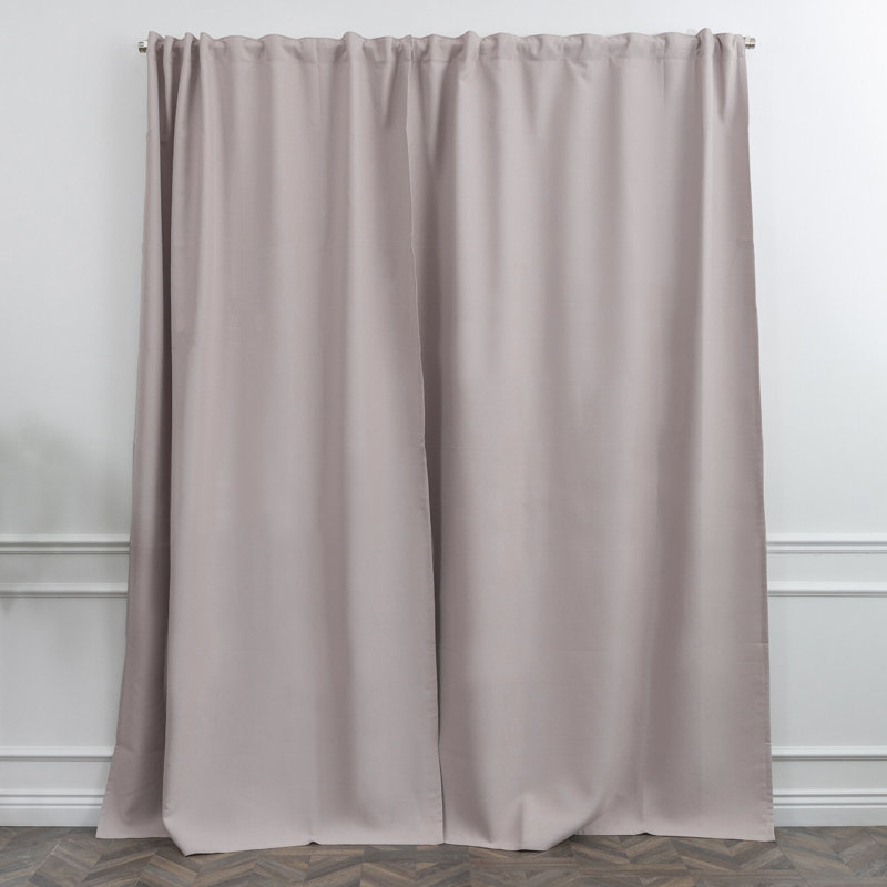 Room Darkening Single Curtain Panel, 260cm W x 265cm H, Beige