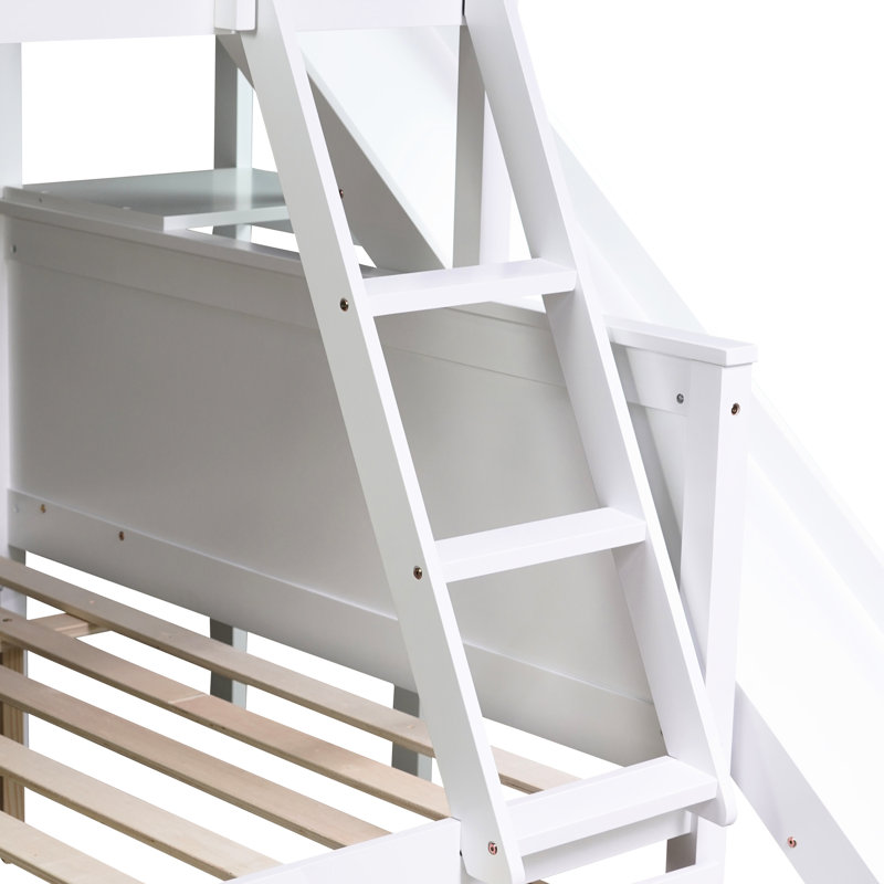 Lit superposé en bois d'hévéa, Blanc