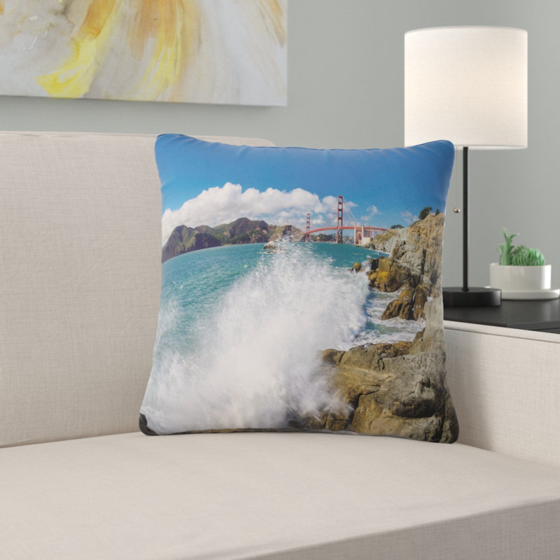 Coussin Gate Gate à San Francisco Seashore, 12 po x 20 po, Coussin lombaire