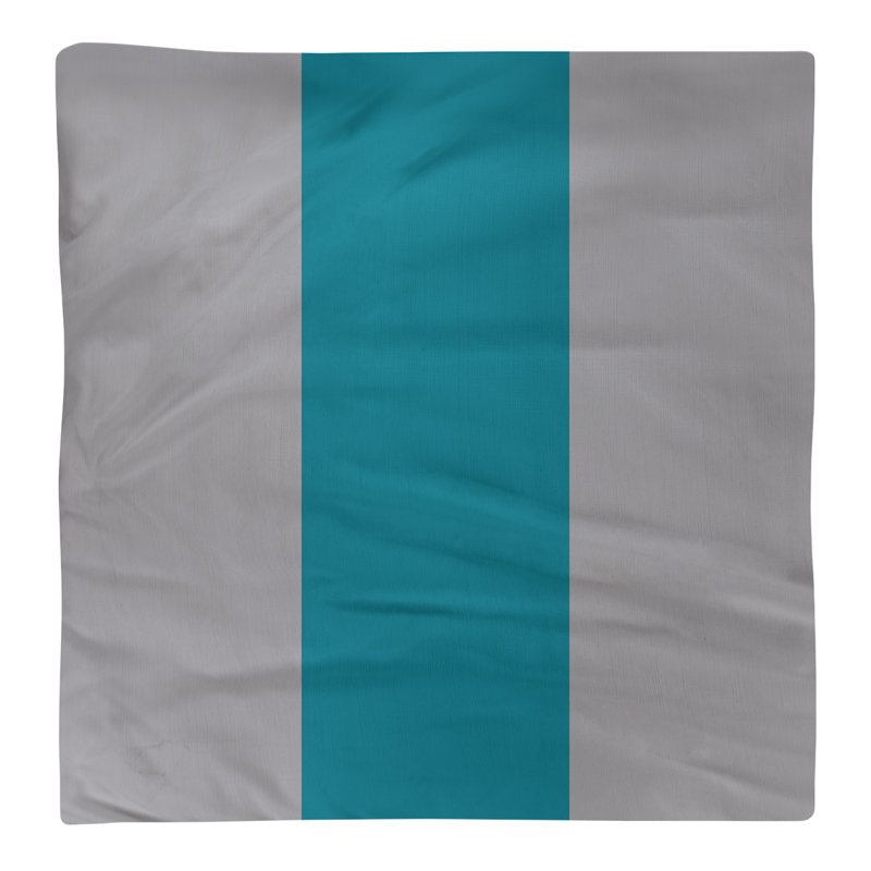 Charlotte Striped Square Napkin, 22" W x 22" L, Gray/Teal/Gray, Cotton Twill