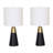Modern Glam Neutral Metal, 23"H Cone Table Lamps-394949316-394949317