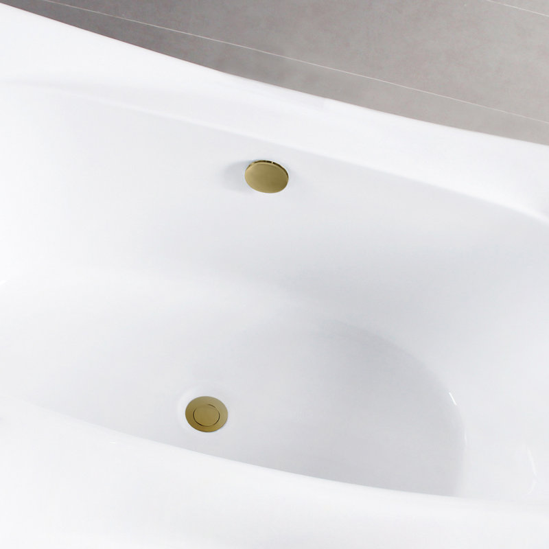 Kingston Brass Aqua Eden 66-Inch Acrylic Rectangular Double Ended Freestanding Tub with Overflow/Drain Assembly