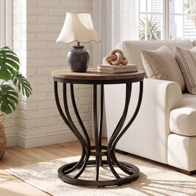 Table d'appoint ronde ronde pour le salon, table de bout ronde industrielle