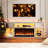 Mirrored TV Stand with Electric Fireplace, Drawers and Storage Space, Modern Entertainment Center with Crushed Diamond
