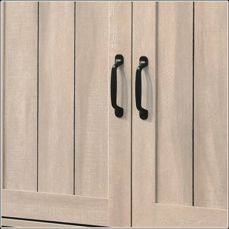 Corby 45" Dusty Gray Oak Finish 3-Door Shoe Cabinet, Oak