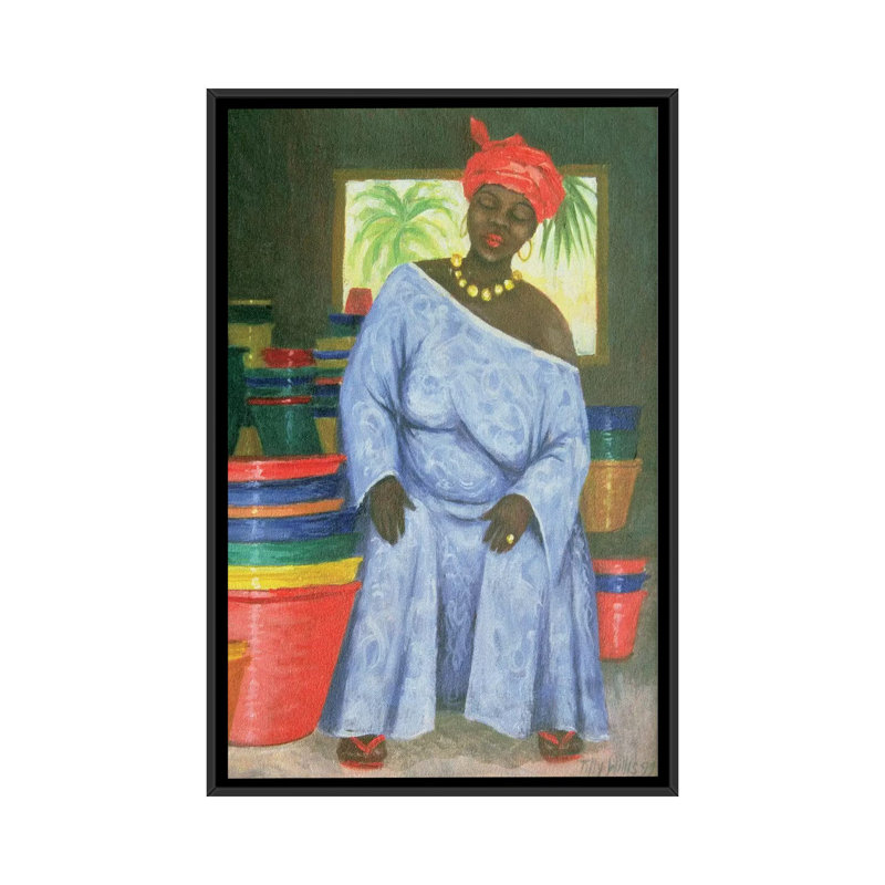 «Bucket Shop», reproduction sur toile, H 26 po x l 18 po x P 1,5 po, Toile avec cadre noir, Pas de tapis