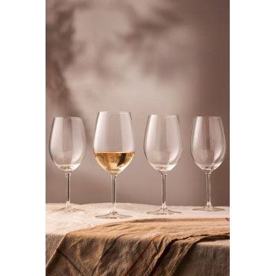 Elegant Wine Glass Set (4 Pieces), 7.6 x 7.6 x 8.1 inches | 100% Glass, 18.6 fl oz Capacity | Dishwasher Safe, Transparent Design | Perfect for Entertaining, Special Occasions, and Everyday Use