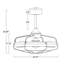 Ventilateur de plafond lustre à 3 pales 24,87 po avec télécommande et ensemble d'éclairage inclus-1551125683