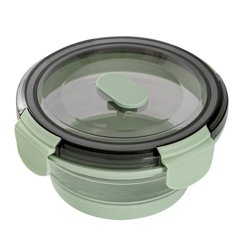 Contenants de rangement pour aliments 13,6 onces, 1 contenants alimentaires hermétiques durables pour restaurant - Micro-ondes, congelables, plastique vert, pliables, lavables à la vaisselle