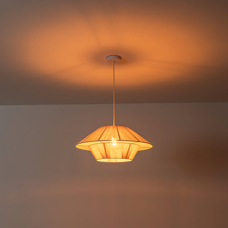 1-Light Boho Wabi-Sabi Dimmable Hat Pendant