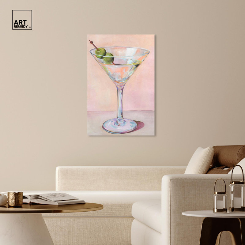 "Cocktail Time", impression côtière tendance par , H 45 po x l 30 po, Toile tendue