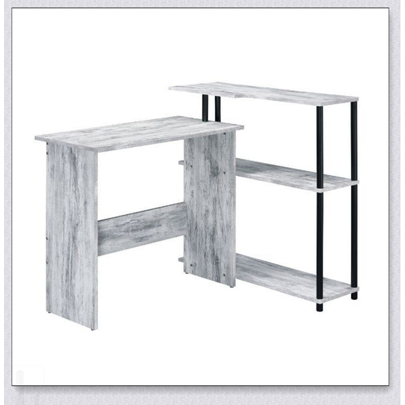 Bureau d'écriture rectangulaire avec tablette latérale, structure entièrement en bois et en métal pour plus de durabilité et de style, idéal pour les petits espaces