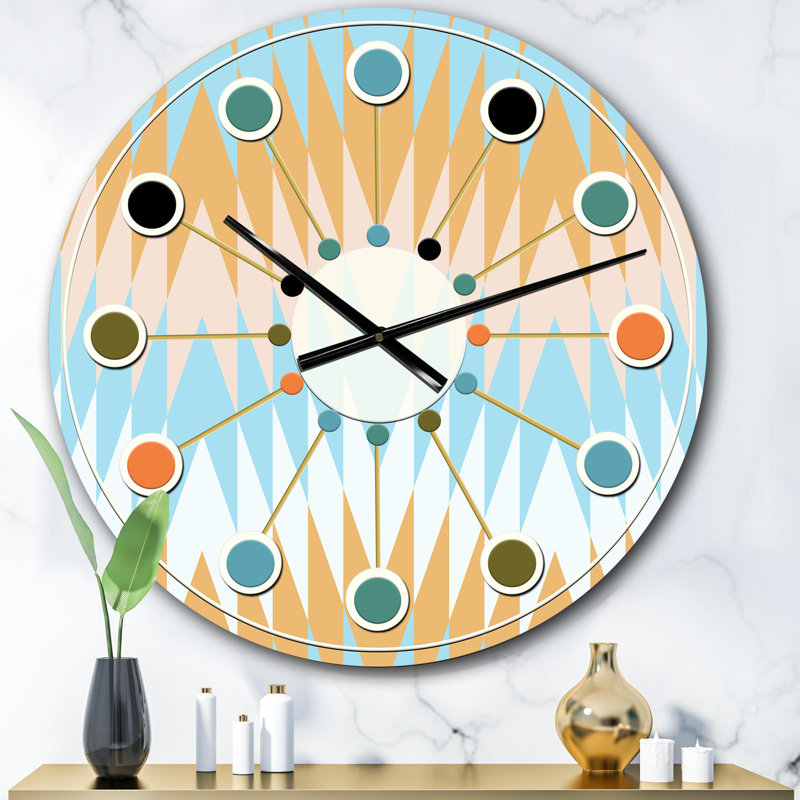 Horloge murale rétro Mid-Century, Surdimensionné