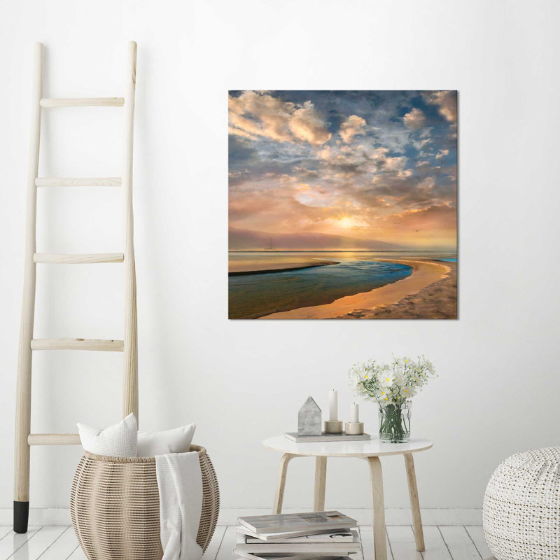 " Changing Tides " by Mike Calascibetta, 36" H x 36" W x 1.5" D, Wrapped Canvas
