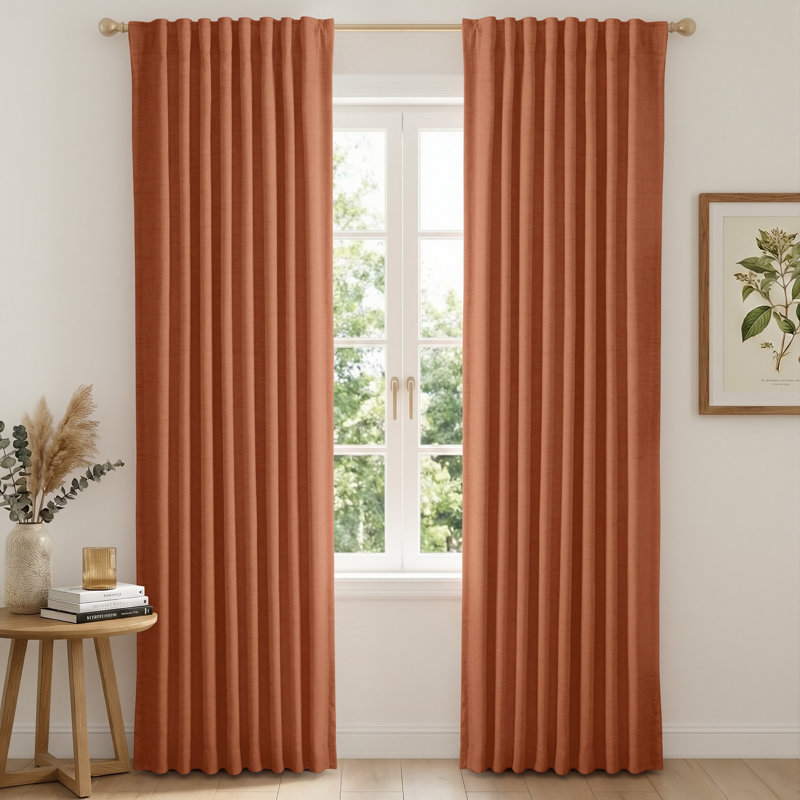 Panneau de rideau 100% occultant, isolant et isolant, avec passe-tringle Isio, L 52 po x L 96 po, Orange