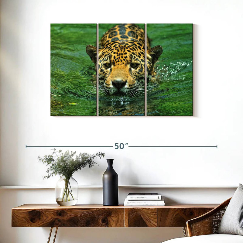 Brampt Swimming Jaguar, 24" H x 38" W
