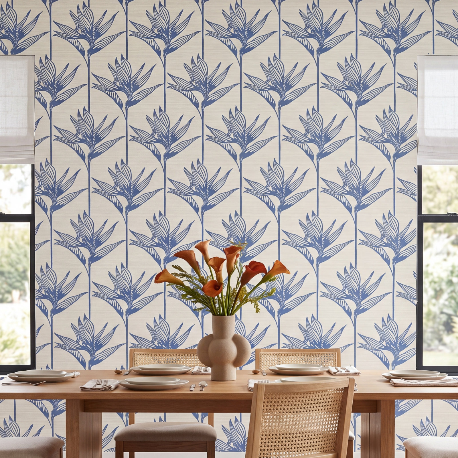 Boleyn Wallpaper Double Roll, Blue