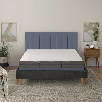 Cadre de lit réglable Toader de 15 po avec matelas à ressorts, tête de lit et port de charge USB inclus