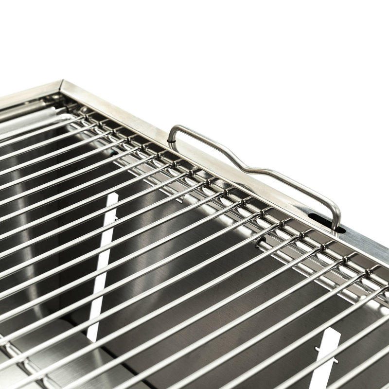 Barbecue au charbon de bois pliable pour l'extérieur - acier chauffant, idéal pour le camping, les pique-niques et les voyages d'aventure