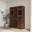 Armoire de bar à vin brun modulaire couleur noyer pour la salle à manger