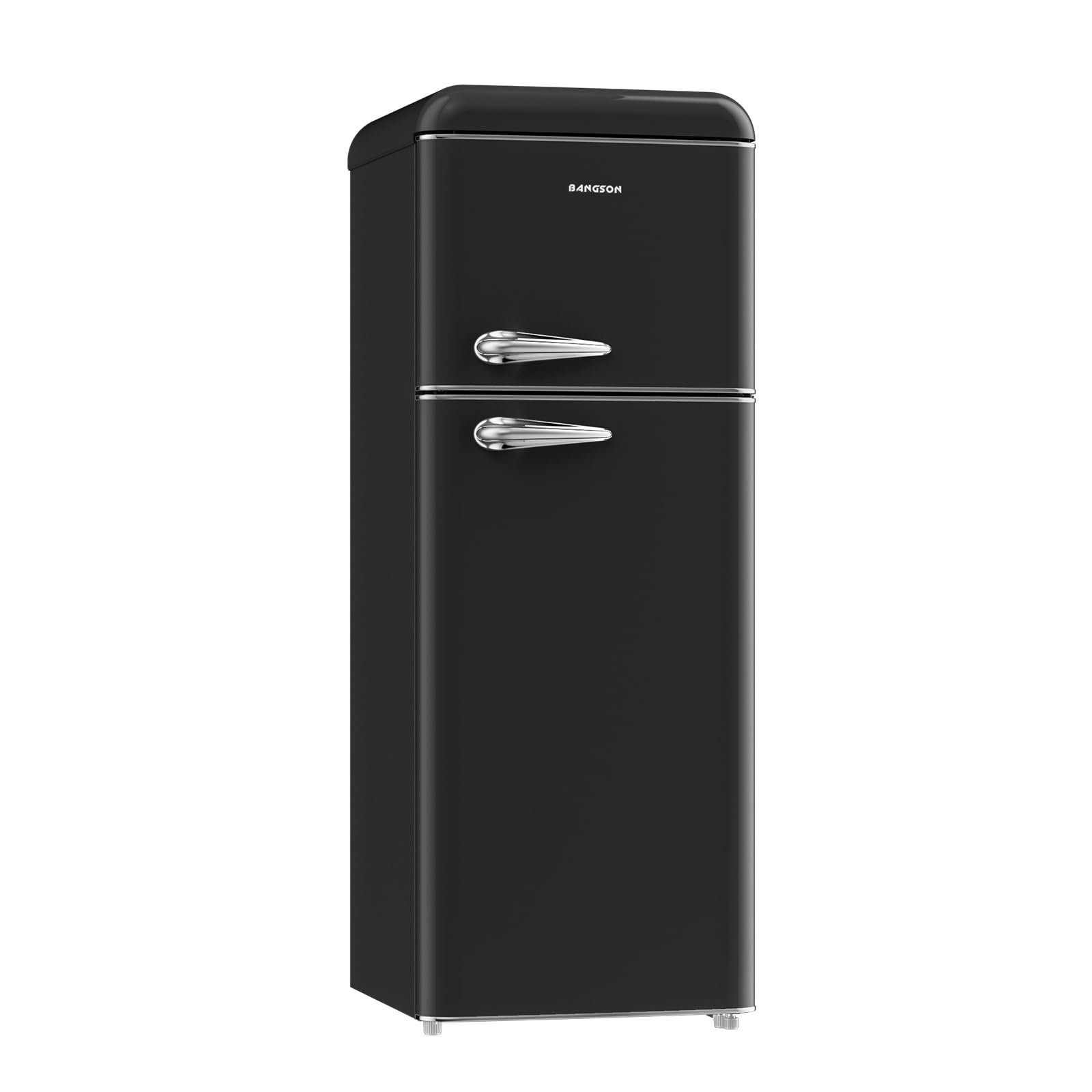 BANGSON 7.5 Cu.Ft Retro Refrigerator with Top Freezer, 2 Door Apartment Fridge, Adjustable Thermostat, Refrigerator for Office, Kitchen, and Home, Bla — FIN-0015247 | Fridge.com