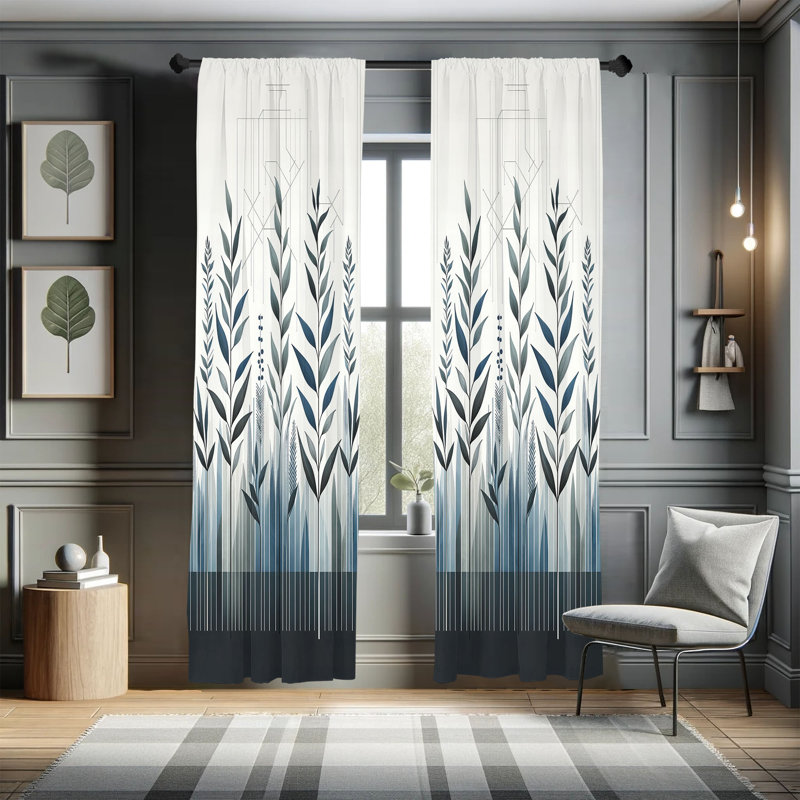 Lyonnie Semi Sheer Curtain Pair, 28" W x 84" L